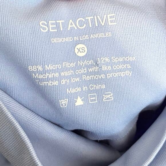 SET Active Blue Sculptflex Seamless Ribbed Leggings Size XS - Picture 3 of 5